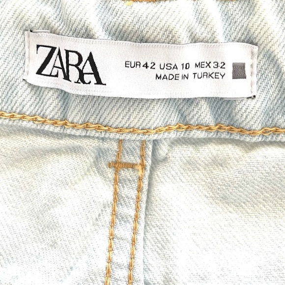 Zara Women’s High Rise Wide Leg Jeans Blue Size 10 - Picture 8 of 10